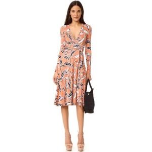 YUMI KIM Around Town Jersey Knit Feather Print Wrap Dress Women’s Size XS/S